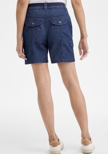Style & Co Women's Mid Rise Zig Zag Stitch Cargo Look Shorts, Blue, Size 12 - Picture 11 of 12