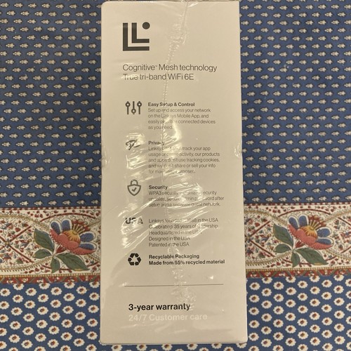 Linksys Velop Pro 6E Wi-Fi Mesh Router 1 pack - White. BRAND NEW SEALED - Afbeelding 3 van 4
