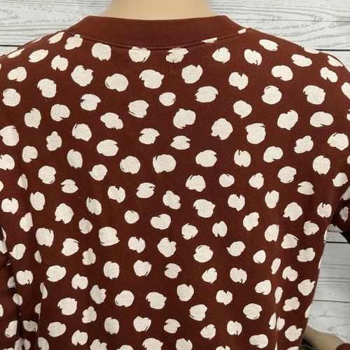 Sudadera Recortada Madewell XS Marrón Blanco Algodón Estampado Manga Larga Informal Top - Imagen 10 de 12