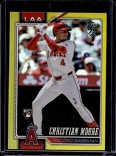 2026 Topps Christian Moore RC Yellow Rainbow Foil Rookie #/399 Angels