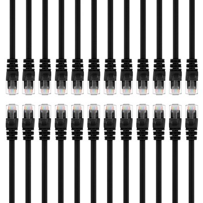 50-Pack, Cat5e Ethernet Patch Cable 3 Feet - Snagless RJ45 Computer LAN Netwo...