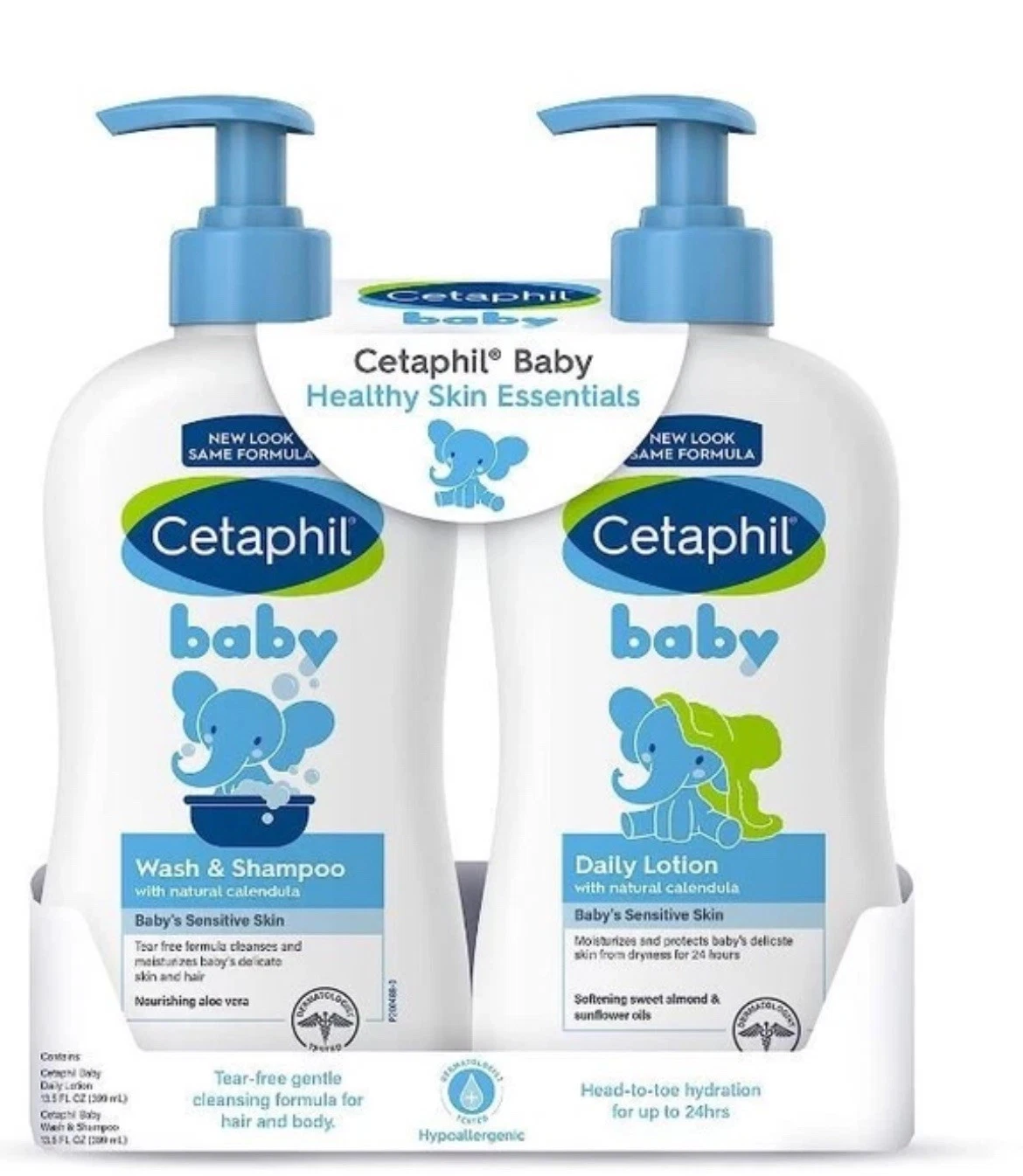 Cetaphil Baby Wash & Shampoo Plus Body Lotion Head to Toe Hydration 2-Pack,White
Opens in a new wind