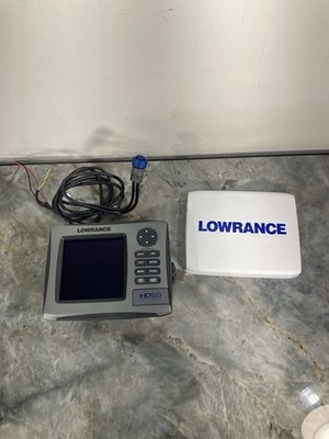 Lowrance HDS 5 Head Unit with Sun Cover And Power Cord TESTED