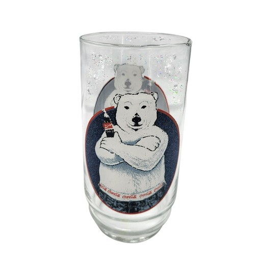 1997 Coca-Cola Coke Eisbär Glas Becher 16 Unzen Sammlerstück Trinkgeschirr - Bild 5 von 9