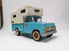 Vintage 1960’s Tonka Fleetside Turquoise Pickup Truck with Camper Steel Press