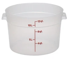 New 12 qt Cambro Round Food Storage Container Translucent Polypropylene NSF 8” h