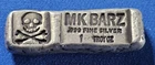 A 1 oz MK BarZ Pirate Hand Poured Bar-.999 Fine Silver Bar