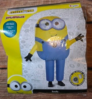 Disfraz inflable Minions Bob para niños talla única se adapta a la mayoría de los ventiladores incluidos