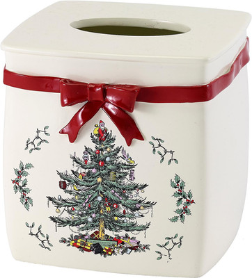 Spode - Tissue Box Cover, Countertop Accessories, Holiday Home Decor ( Christmas