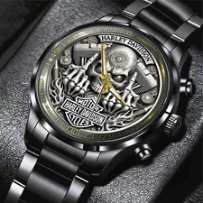 Harley  Black Stainless Steel Watch