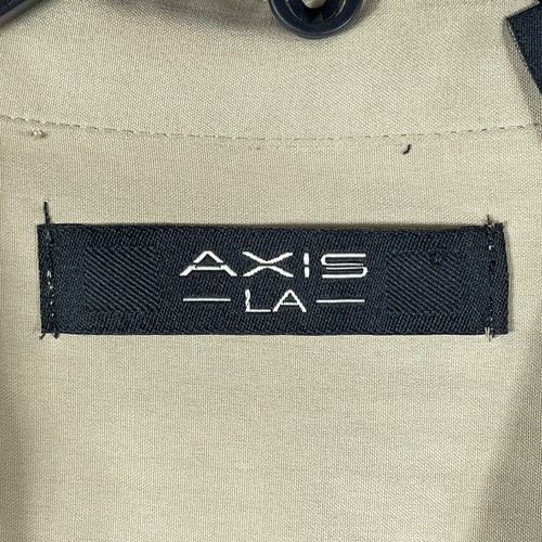 Axis Men's Medium Short Sleeve Button Up Shirt Beige Black Cuban Retro 100% Silk - Picture 5 of 8