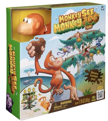NEW Monkey See Monkey Poo Board Game 2-4 Players Ages 4+ Banana Scent