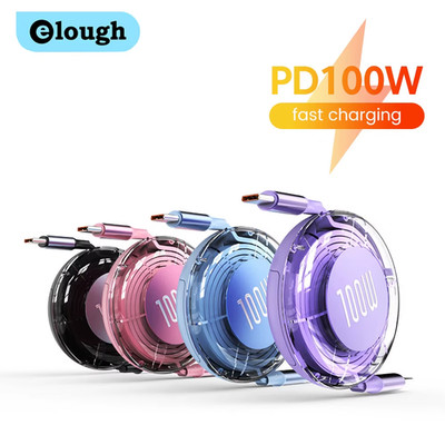 Retractable 100W USB C to USB C PD Fast Charging Cable for Phones Tablets
