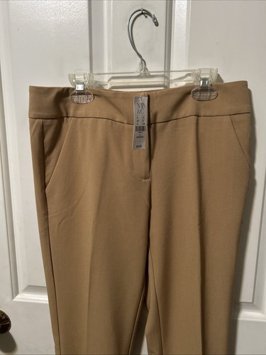 New York & Company Pants Size 2 Tan Stretch Straight Leg Career School NWT - Picture 2 of 5