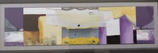 Original Abstract Mixed Media Framed James McDonald Purple Yellow White