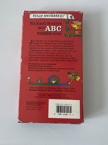 Richard Scarry's Best ABC Video Ever VHS Tape 1989 Fully Animated Learning Film - Picture 3 of 7