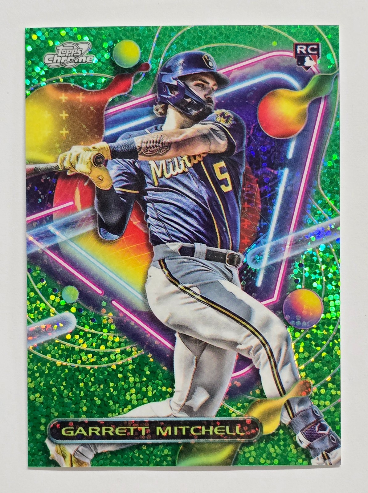 2023 Topps Cosmic Chrome - Garrett Mitchell #154 Green Space Dust Ref /75 RC