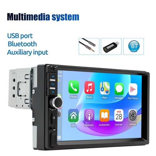 Autoradio 1 Din Bluetooth Apple Carplay Android Auto AUX Touchscreen USB Kamera - Bild 4 von 16