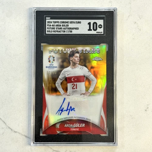 2024 Topps Chrome UEFA Euro Soccer Gold Refractor Arda Guler #FSA-AG