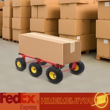 All Terrain Dolly 1200lb Capacity 35x18 Inch with 6x10 Pneumatic Wheels Red