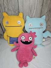 UGLY DOLLS Light Blue Ice Bat, Wage 12  Stuffed Plush Toy Lot Of 3 Hasbro