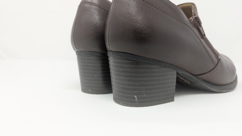 Natural Soul By Naturalizer Shoes Women's Sz 8.5 Brown Shootie Heeled Zip - Picture 7 of 11