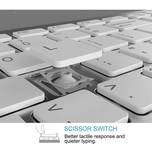 Slim Wireless German Bluetooth Keyboard Battery Powered for IOS/Android/Windows - Picture 6 of 7