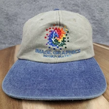 Vintage Image Graphics Hat Cap Syrap Back Beige Incorporated Computer Tech Mens