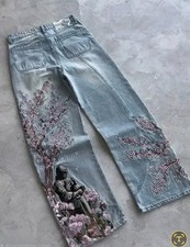 Jeans mit Stickereien W 32 L34, vorgewaschen, Retro Look, Neu
