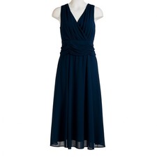 Black Chiffon Dress Sleeveless Plus Size 16W Midi Length Party Cocktail Career