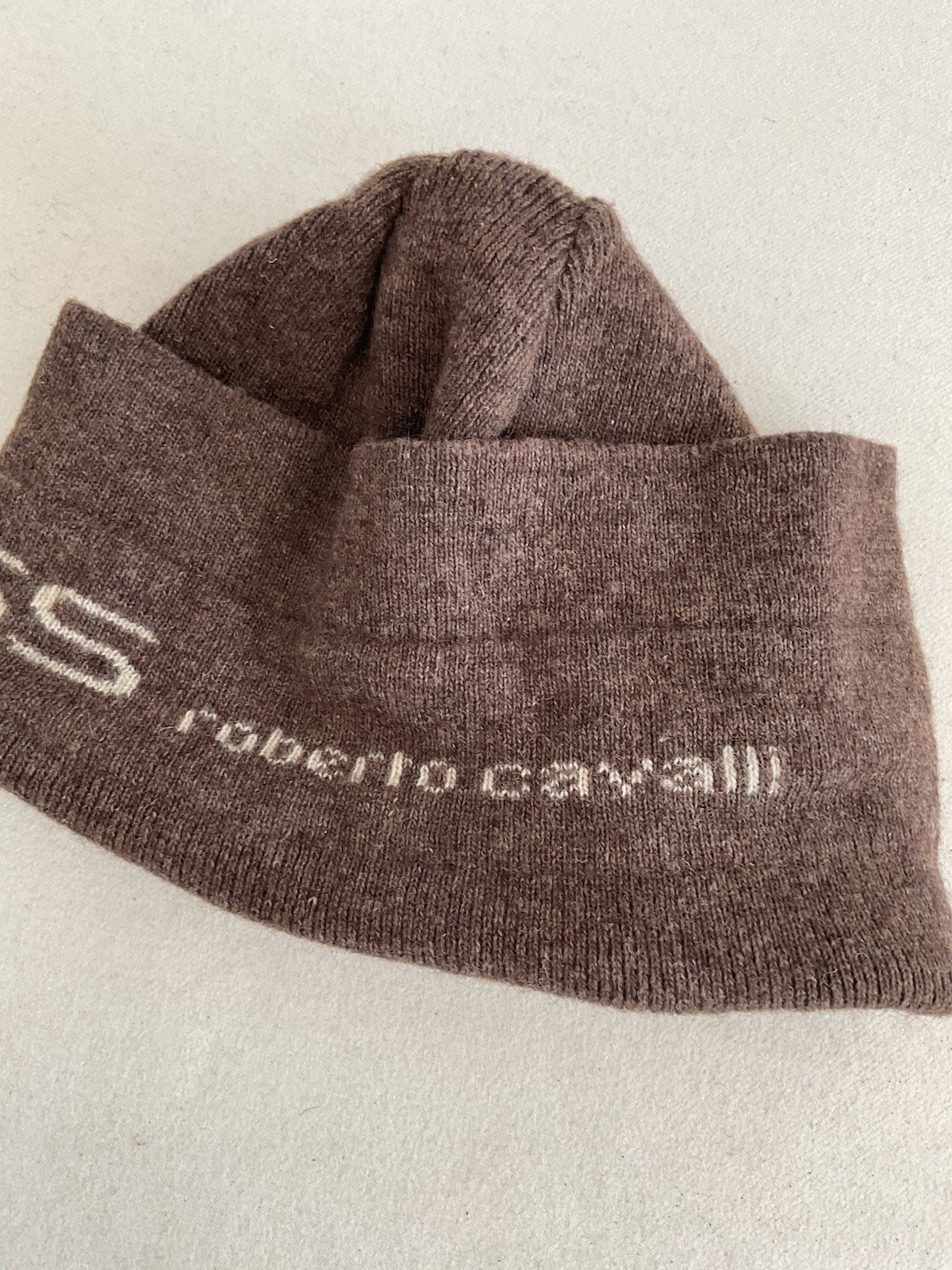 ROBERTO CAVALLI CLASS  Authentic Wool Blend  Beanie In Brown Size.L EX.CON image 2
