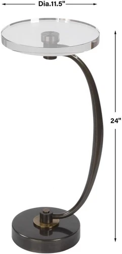 Waveney 12" Polished Nickel Round Drink Table - Elegant Accent Piece - Picture 4 of 4