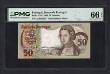 Portugal 50 Escudos 1-2-1980 P174b Uncirculated Grade 66