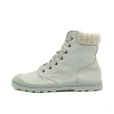 Palladium Damen 95172-014-M Schnürstiefel Grau Leder Vintage Stiefel EU 41