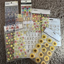Lot Of 8 Pack Transfer Scrapbooking Embellishments Stickers Flowers Dogs Variety