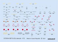 B-25J Stencils - Hasegawa / Revell - / 1:72 - Eduard D72034