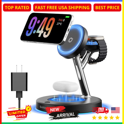 3 in 1 Charging Station for Apple Compatible w/ Magsafe Charger Stand for iPhone