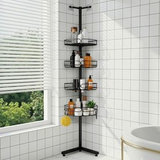 Standing Shower Caddy Corner 4-Tier Adjustable Height Bathroom Organizer