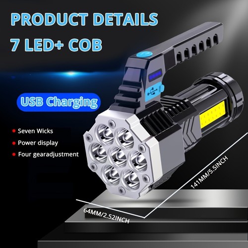 Most Powerful 99000000 LM 7x LED Military Torch Rechargeable Tactical Flashlight - Picture 14 of 24