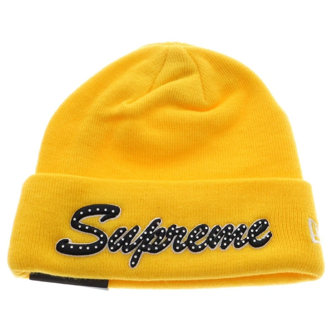 SUPREME 18AW NEW ERA SCRIPT BONNET LOGO TRICOT JAUNE Occasion 80e5c2996fbfd9595fe4246