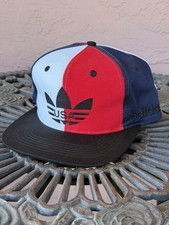 Vintage 90s Adidas Trefoil USA FIFA World Cup Pinwheel Color Block SnapBack Hat
