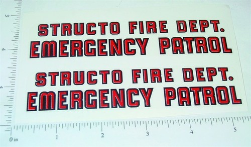 Pair Structo Fire Department Emergency Van Stickers ST-099 - 第 1/1 張圖片