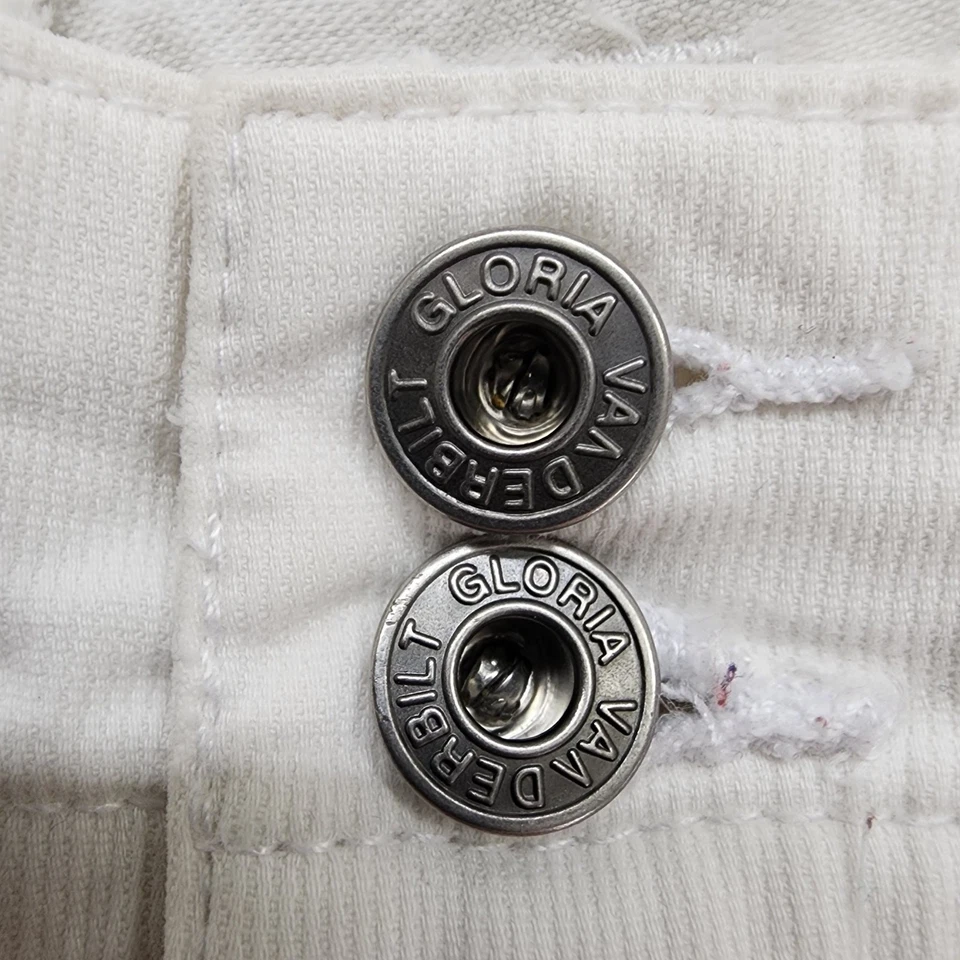 Pantalones de mezclilla Gloria Vanderbilt para mujer 10 azul crema tostado capri bordado dobladillo floral Foto 3 de 4