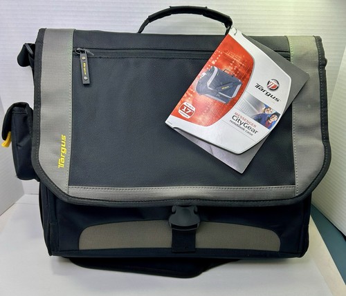 Targus City Gear Black & Gray 17" Notebook Messenger Laptop Bag Brand New W Tags - Foto 1 di 6