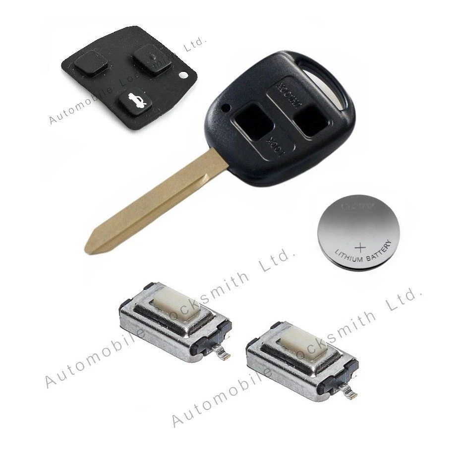 Kit Réparation Clé 2 Boutons Toyota Corolla toy47 Tampon 2 Interrupteurs CR2016