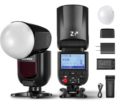NEEWER Z1-C TTL Round Head Flash Speedlite for Canon with Magnetic Dome