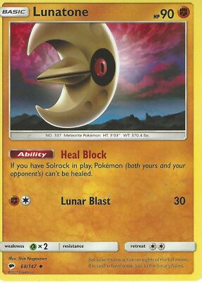 Pokemon Karte Lunatone 68/147 Nr. 337 Meteorit Pokemon TCG CCG