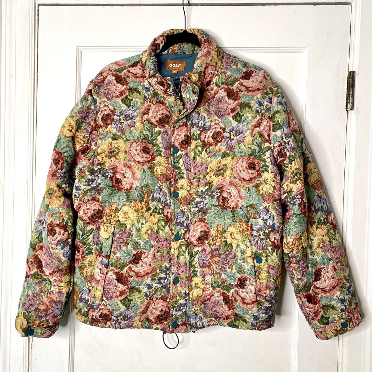 Golf Wang Garden Puffer Jacket Medium Floral Rose Pink Tyler Golf Wang Garden Puffer Jacket Medium Floral Rose Pink Tyler