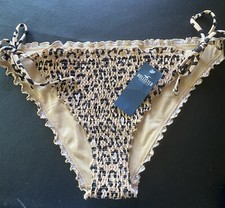 Hollister Swim leopard vikini with tie at the sides Size L