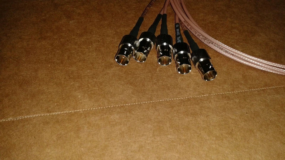 5 pack US MADE  BNC female to 1.0/2.3 DIN male RG179 SDI pigtail cable 75ohm 1ft - Image 2 of 3